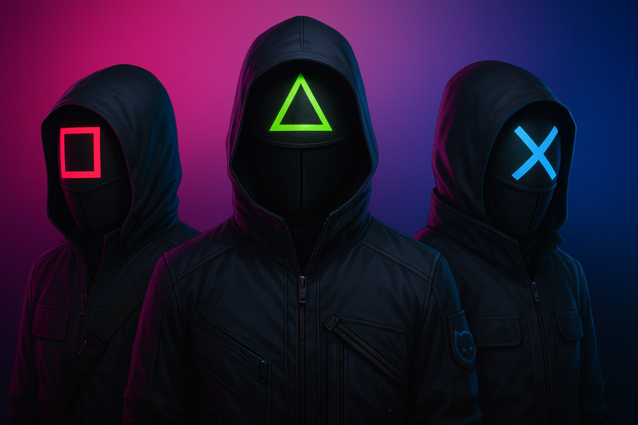 SQG VPN — иллюстрация с персонажами в худи